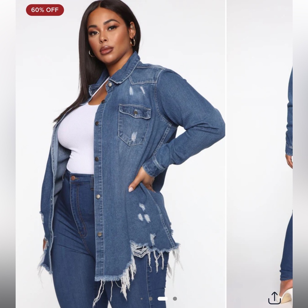 Fashion Nova - Never Fray Never Distressed Denim Shirt
